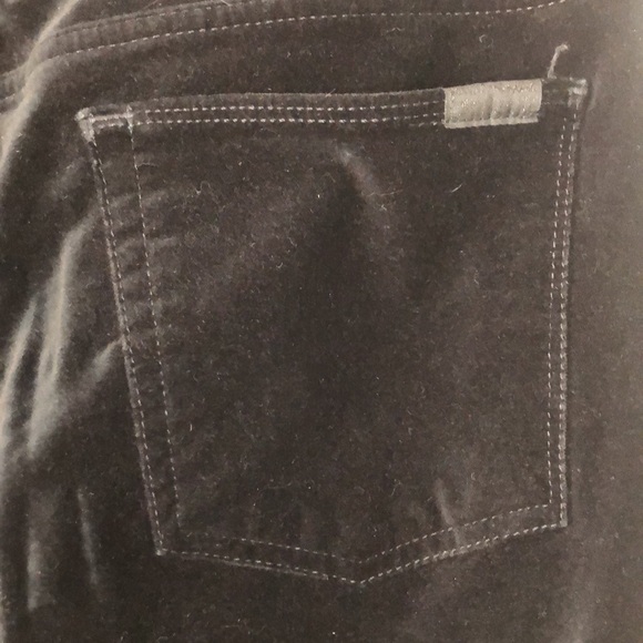 7 For All Mankind Black Velvet Flare Pants Size 32 - Picture 6 of 8